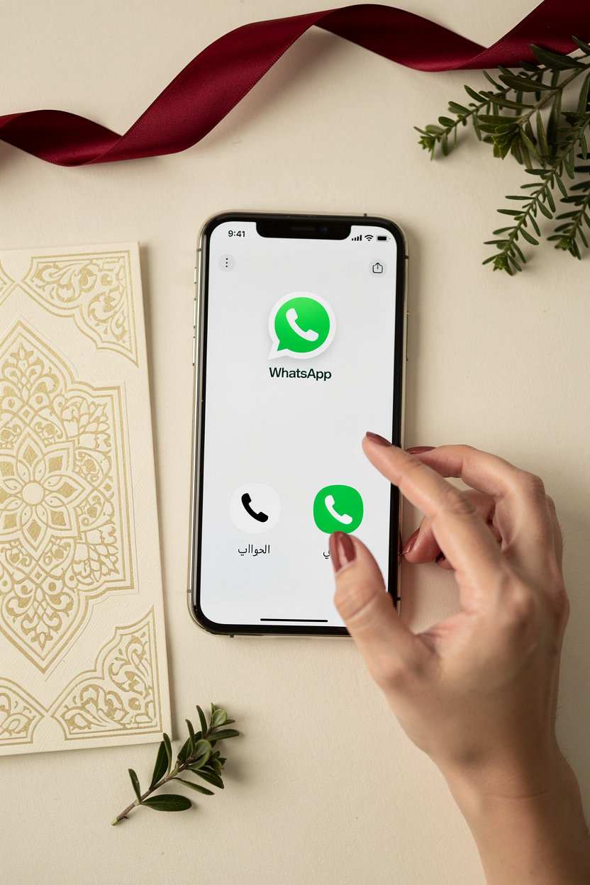 بطاقة دعوة أعراس إلكترونية - تواصل معنا عبر الواتساب والهاتف